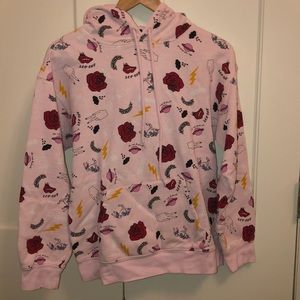 Pink graphic hoodie